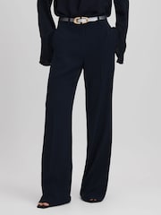 Reiss Navy Margeaux Wide Leg Suit Trousers - Image 1 of 6