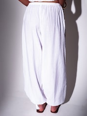 South Beach White Seersucker Balloon Trousers - Image 4 of 5
