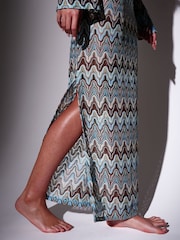 South Beach Blue Crochet Maxi Beach Coverup - Image 5 of 5
