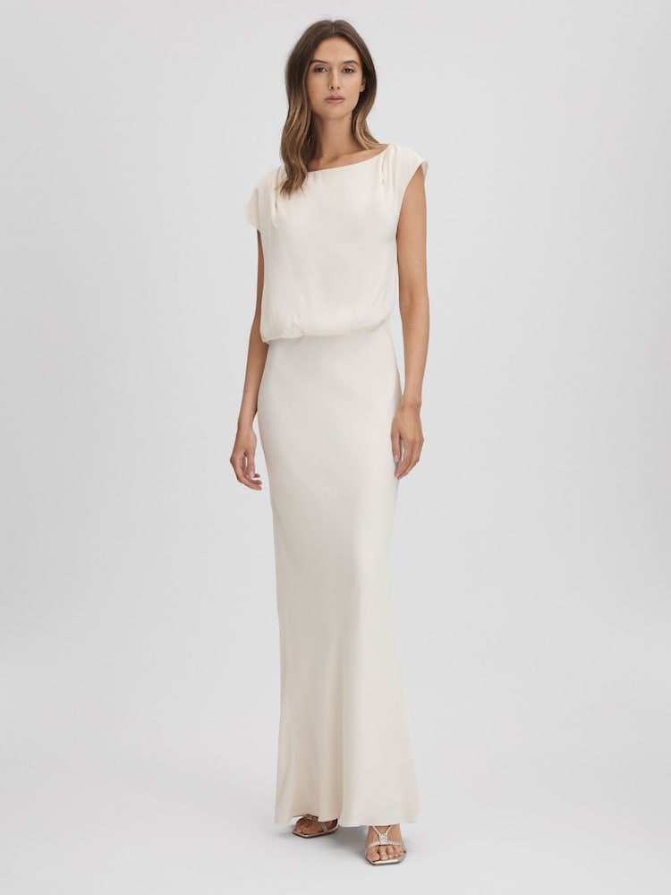 Reiss Ivory Rupa Draped Maxi Dress - Image 1 of 6