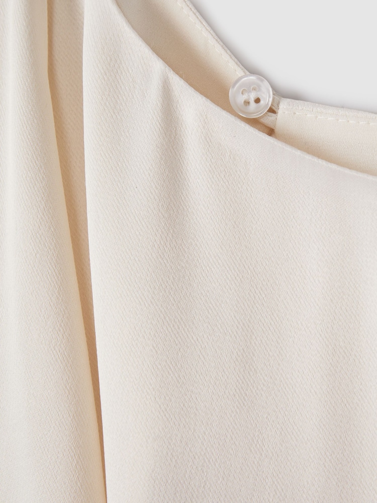 Reiss Ivory Rupa Draped Maxi Dress - Image 6 of 6
