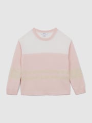 Reiss Wool Blend Striped Crew Neck Jumper - Imagen 1 de 5