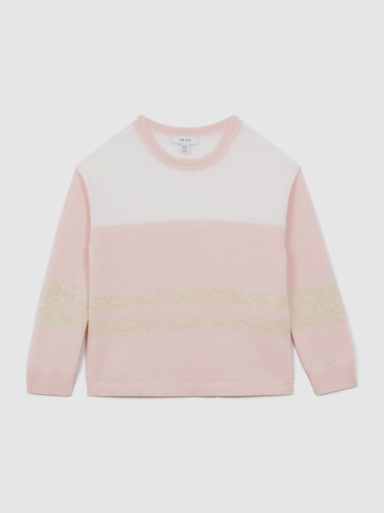 Reiss Wool Blend Striped Crew Neck Jumper - Imagen 1 de 5