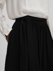 Reiss Black/Cream Emma Colourblock Midi Skirt - Image 4 of 7
