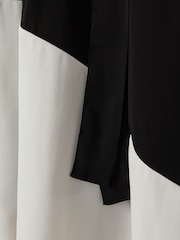 Reiss Black/Cream Emma Colourblock Midi Skirt - Image 7 of 7