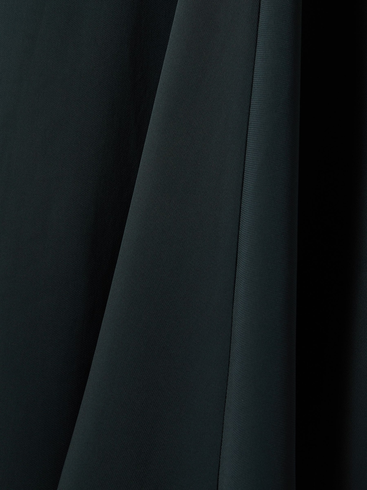 Reiss Dark Green Libby Fitted Asymmetric Midi Dress - Image 7 of 7