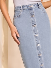 Friends Like These Light Blue Denim Button through Midaxi Skirt - Image 4 of 4