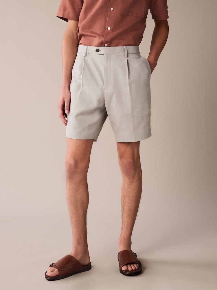 Light Grey Linen Shorts - Image 1 of 9