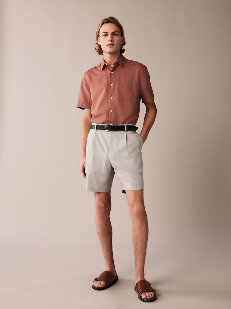 Light Grey Linen Shorts - Image 2 of 9