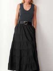 Black Tiered Maxi Skirt - Image 1 of 6