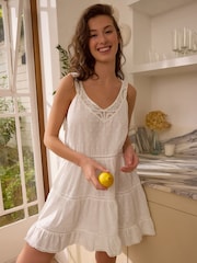 White 100% Cotton Dobby Slip - Image 3 of 9