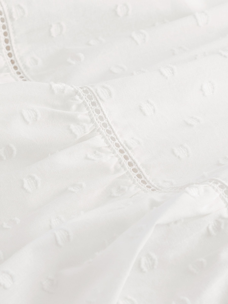 White 100% Cotton Dobby Slip - Image 9 of 9
