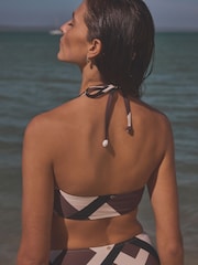 Bruin/ecru geometrisch - Bandeau-bikinitop - Image 3 of 6