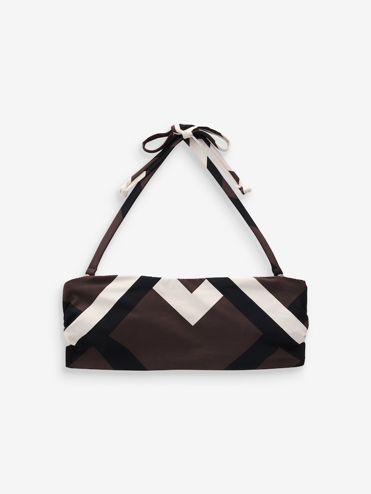 Bruin/ecru geometrisch - Bandeau-bikinitop - Image 6 of 6