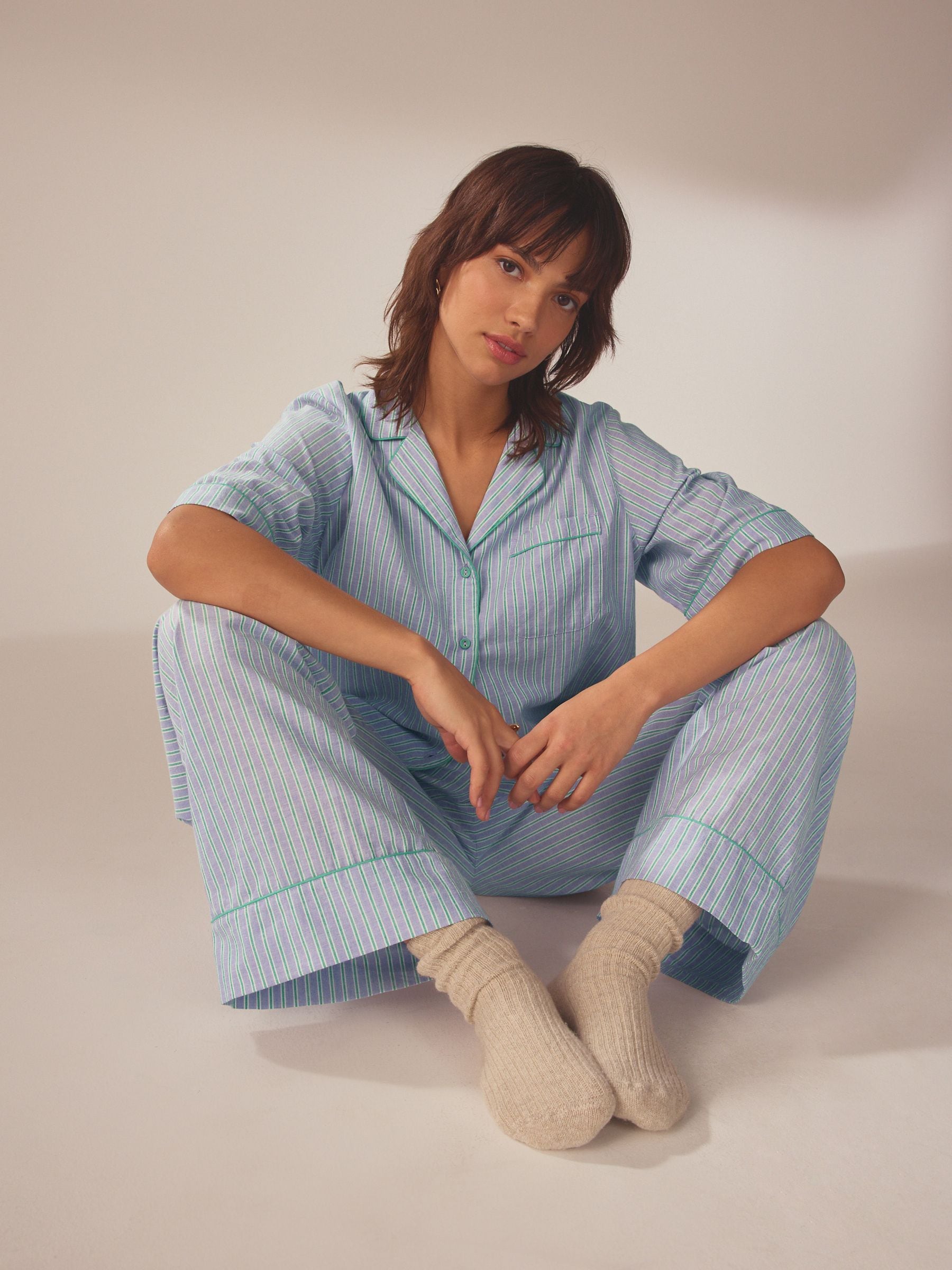 Short sleeve button up pyjamas deals