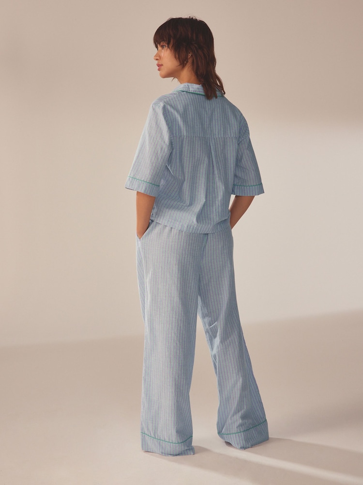 Lilac Purple Stripe Short Sleeve Button Through Pyjamas - Image 2 of 13