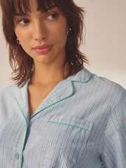 Lilac Purple Stripe Short Sleeve Button Through Pyjamas - Image 3 of 13