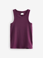 Purple 100% Cotton Scion At Rib Vest Shorts Set - Image 6 of 8