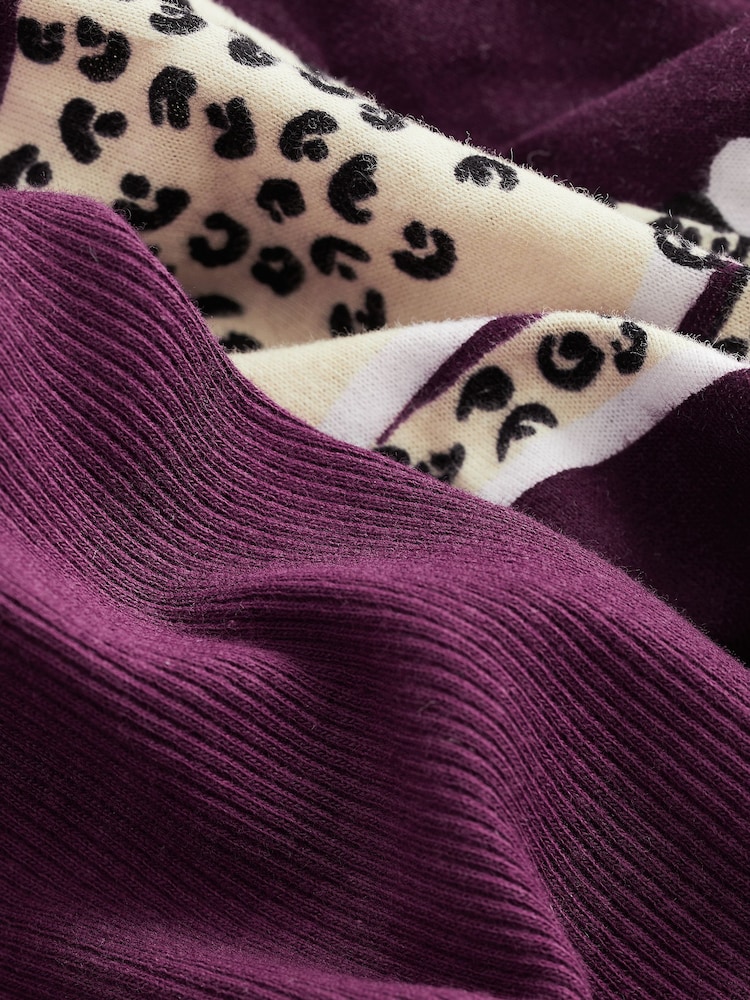 Purple 100% Cotton Scion At Rib Vest Shorts Set - Image 8 of 8