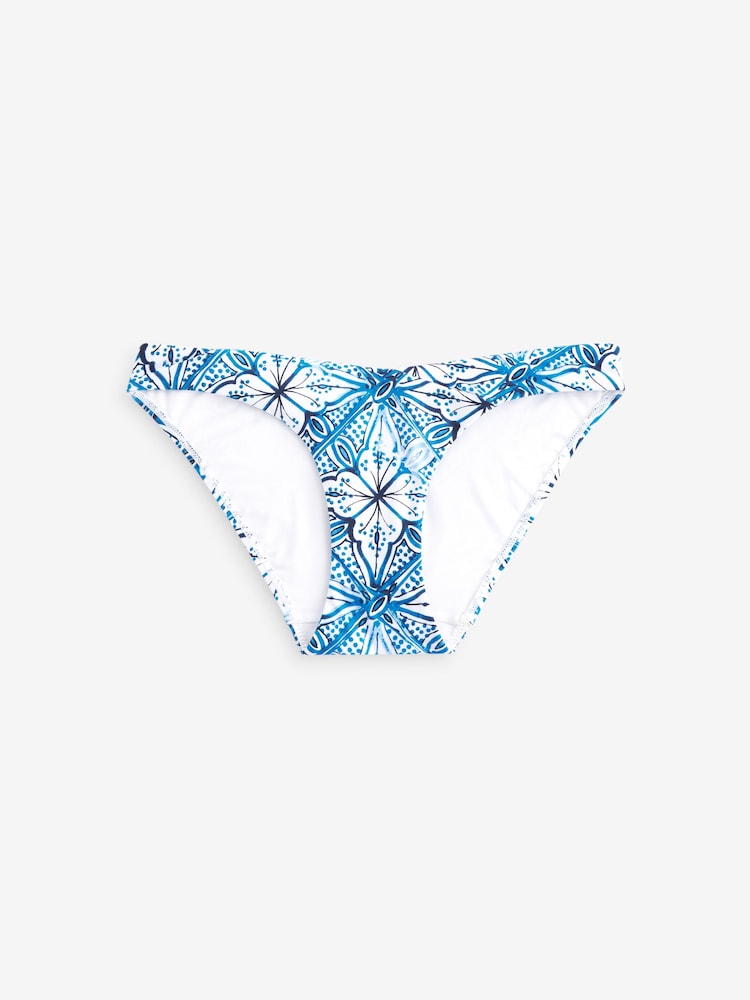 Blue/White Tile High Leg Bikini Bottoms - Image 5 of 5
