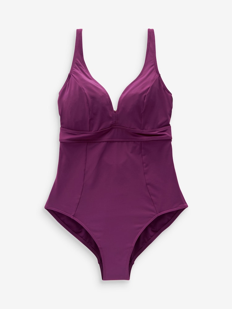 Plum Purple DD+ Plunge Wired Tummy Control Swimsuit - Image 9 of 9