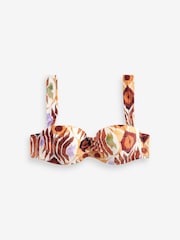 Brown Aztec Shaping Padded Wired Bandeau Bikini Top - Image 5 of 5