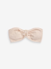 Ecru Textured Trim Bandeau Bikini Top - Image 4 of 4