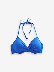 Cobalt Blue Padded Wired Plunge Bikini Top - Image 4 of 4