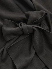Black 100% Linen Sleeveless Tie Back Top - Image 6 of 6