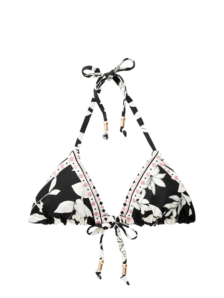 Myleene Klass Triangle Black/Cream Floral Bikini Top - Image 7 of 7