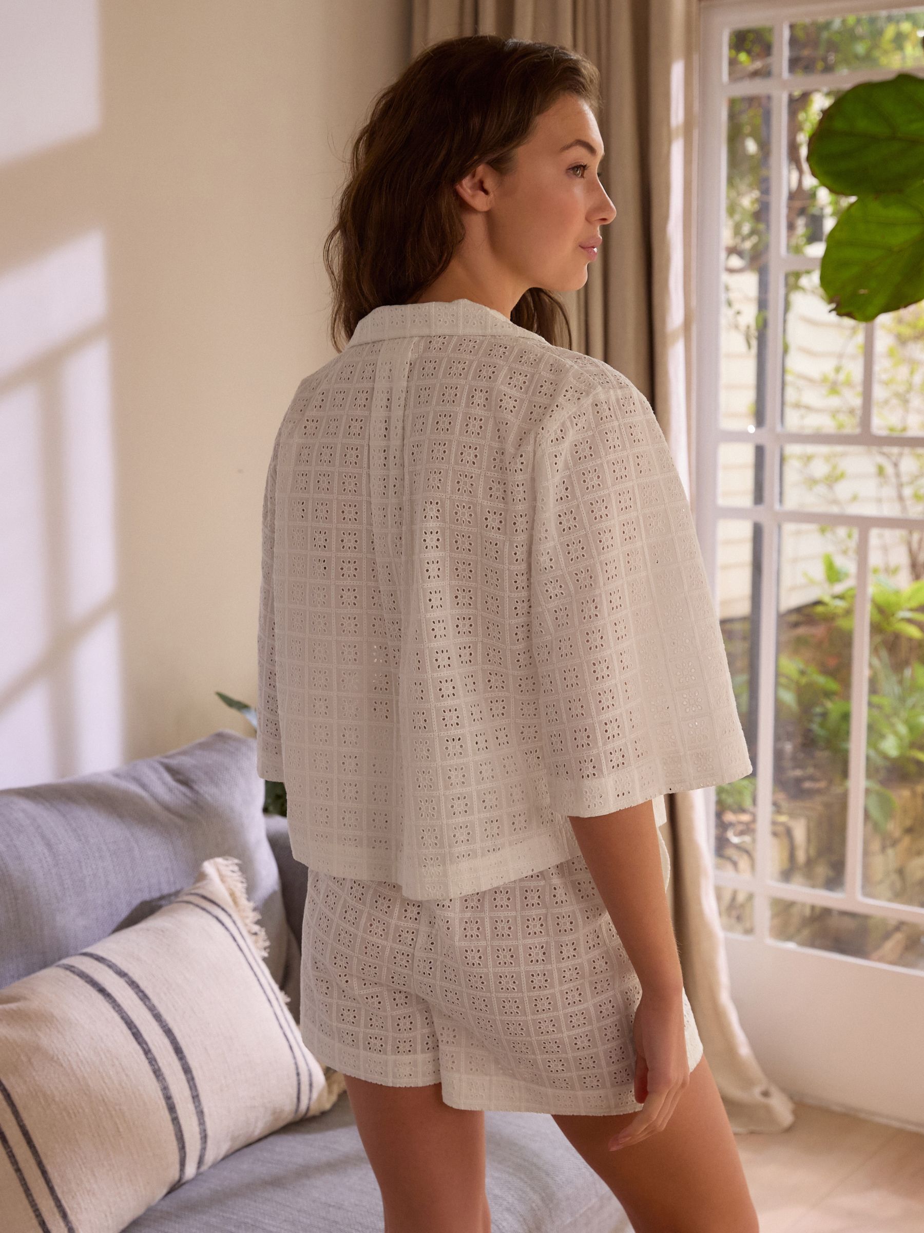 White broderie pyjamas 2025