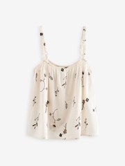 Cream Floral 100% Cotton Cami Vest Shorts Set - Image 8 of 10