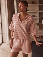 Pink Towelling Shorts - Image 2 of 5