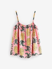 Pink Pineapple Linen Blend Vest Short Set - Image 7 of 9