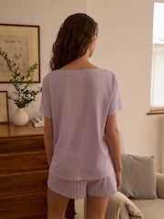 بنفسجي فاتح خطوط - بيجامات قطن بنسبة 100% - صورة 3 من 10