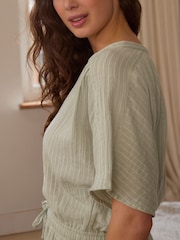 Green Stripe Crinkle Playsuit - Image 4 of 7