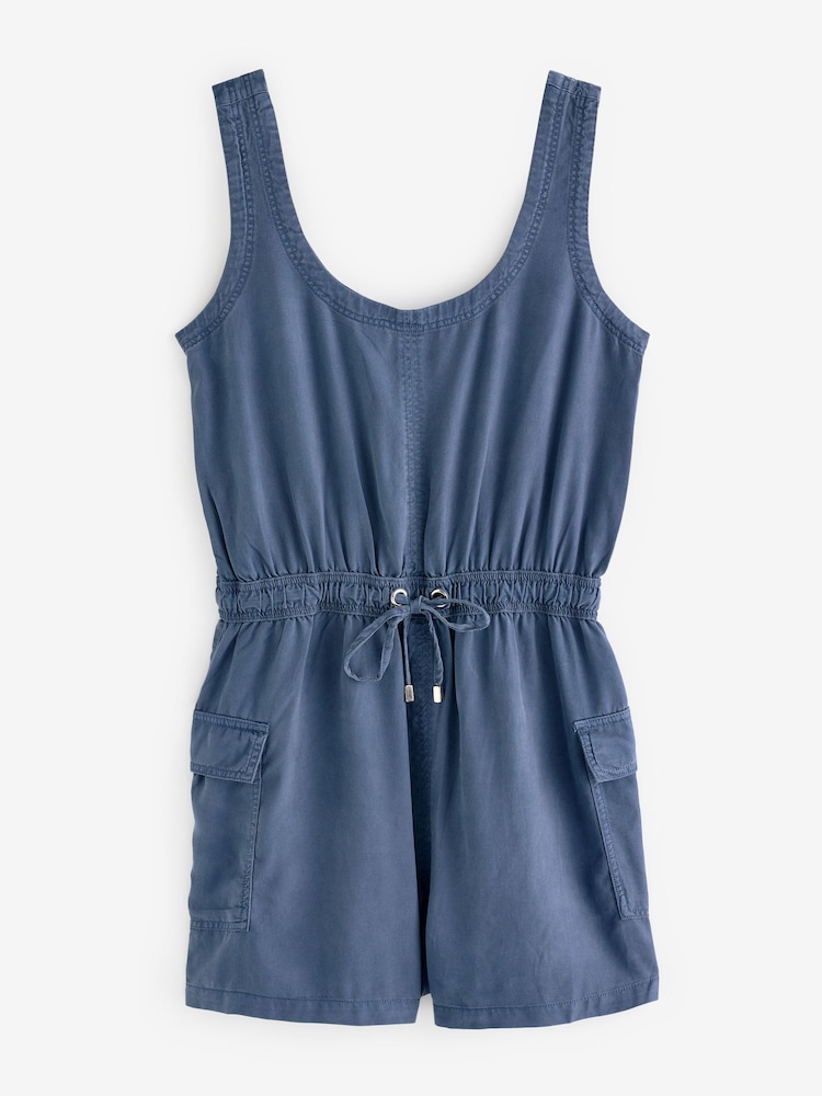 Indigoblau - Playsuit aus Lyocell - Bild 6 von 6