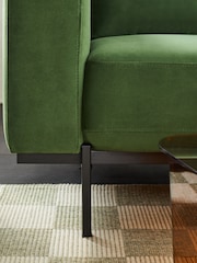 MADE.COM Matt Velvet Grass Green Jarrod 3 Seater Sofa - Image 3 of 5