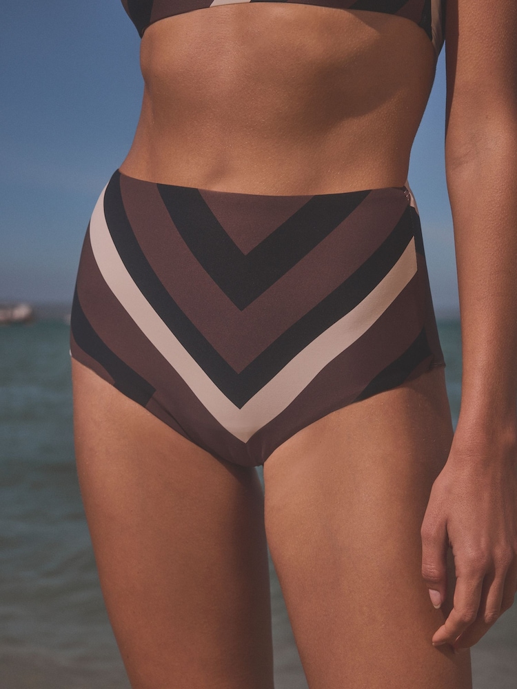 Marron/Crème Géo - Bas de bikini - Image 1 of 6