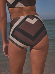 Marron/Crème Géo - Bas de bikini - Image 4 of 6