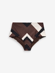 Marron/Crème Géo - Bas de bikini - Image 6 of 6