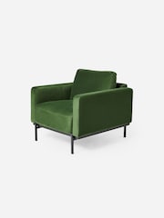 MADE.COM Matt Velvet Grass Green Jarrod Accent Chair - Image 4 of 5