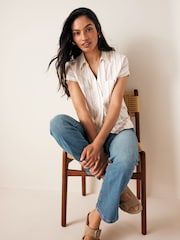 Neutral Stripe Short Sleeve Cotton Shirt - Image 2 of 6