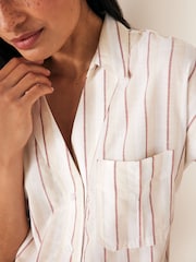 Neutral Stripe Short Sleeve Cotton Shirt - Image 4 of 6