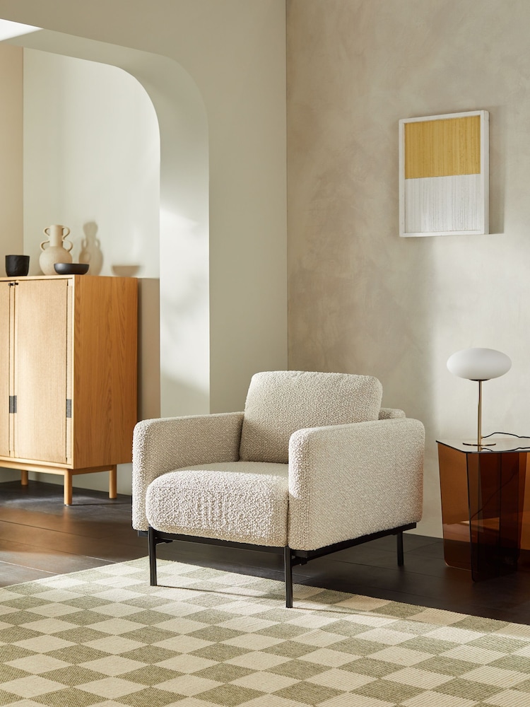 MADE.COM Soft Boucle Paper White Jarrod Accent Chair - Image 2 of 5