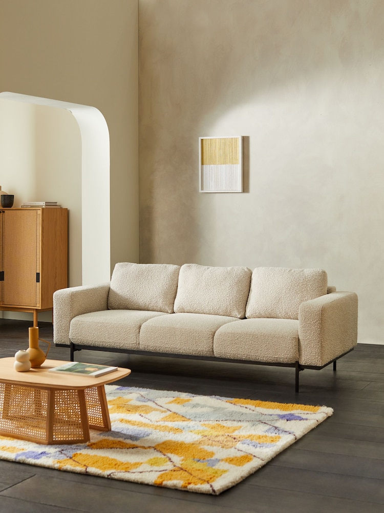 MADE.COM Soft Boucle Paper White Jarrod 3 Seater Sofa - Image 1 of 2