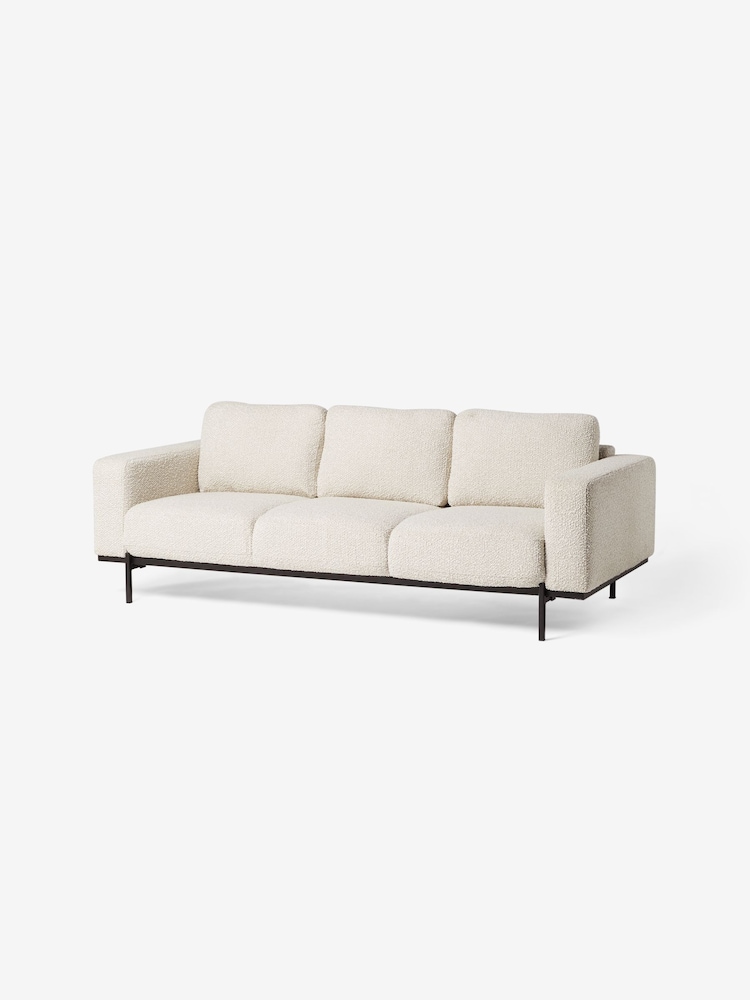 MADE.COM Soft Boucle Paper White Jarrod 3 Seater Sofa - Image 2 of 2