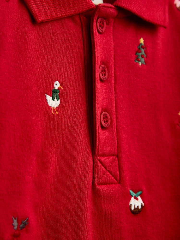JoJo Maman Bébé Embroidered Polo T-Shirt - 4şəkildən 4 şəkil