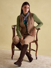 Joules Amy Green Ribbed Long Sleeve High Neck Jersey Top - Image 5 of 7