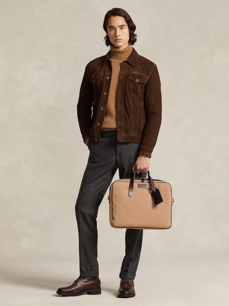 Polo Ralph Lauren Leather-Trim Canvas Briefcase - Image 2 of 6
